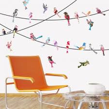 Colorful Watercolor Birds Wall Decals