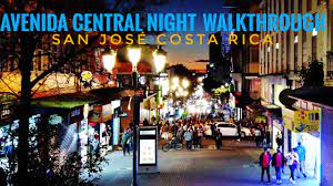 AVENIDA CENTRAL SAN JOSE COSTA RICA NIGHT WALK TRAVEL TOUR PASEO 4K VIDEO |  DJI OSMO POCKET | 2021 - YouTube