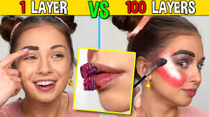 100 layers vs 1 layer of makeup