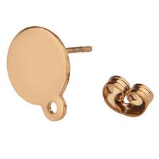 stainless steel ear studs round disc