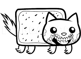 Creative people and children will be delighted with our coloring pages. How To Draw Zombie Nyan Cat Zombie Nyan Cat Coloring Page Trace Drawing