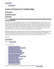 letter of intent for scholarship letter