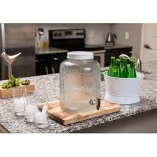 Pebbled Glass Beverage Dispenser