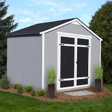 Wood Storage Shed With Gray Shingles