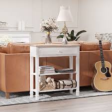 White Console Table Hallway Side Desk W