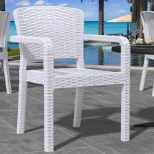 Rio Plastic Rattan Chair White