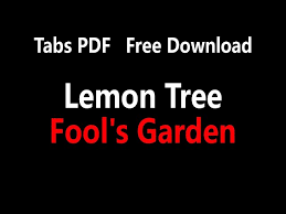 lemon tree guitar tabs pdf