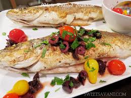 cook whole roasted fish branzino with