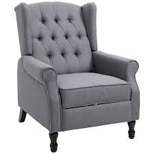 Use it as part of your lounge furniture, or just by it self as a lounger chair for reading or relaxing. Vintage Linen Dark Grey Tufted Fabric Push Back Arm Accent Chair Adjustable Club Chair Home Theater Padded Living Room Lounge Homcom Manual Reclining Sofa Furniture Home Urbytus Com