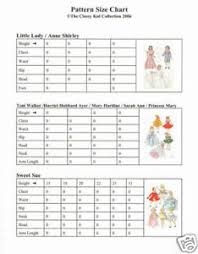 Details About Doll Pattern Size Chart For Sewing