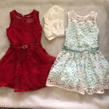 2 Little Girl Party Dresses And Shawl
