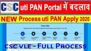 csc uti pan card apply new process 2020