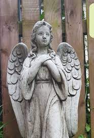 Large Angel Statue On Column Stone