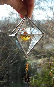 Double Pyramid Suncatcher Topaz Crystal