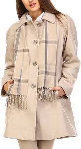 London Fog Heather Oatmeal Pocket Wool Blend Button Up Coat