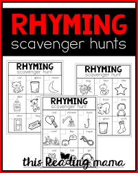 If there's one you don't see here, feel free. Printable Rhyming Scavenger Hunts This Reading Mama