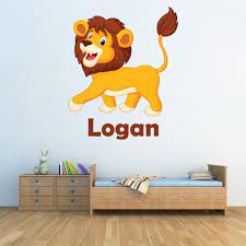 Custom Name Lion Wall Sticker