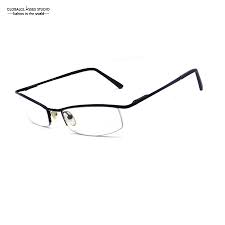 Click To Buy Slim Streamline Metal Half Frame Eyeglasses