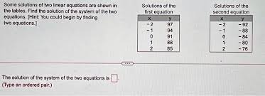 Some Solutions Of Two Linear Equations