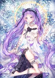 purple hair, fantasy girl, long hair, anime, comic art, anime girls |  2480x3508 Wallpaper - wallhaven.cc