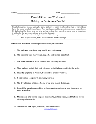 parallel structure worksheets