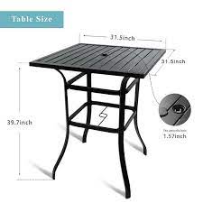 Square Outdoor Bar Height Bistro Table