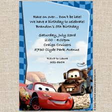 Cars Lightning Mcqueen Mater Birthday Invitations Baby Cachet