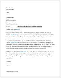 Sample employee warning letter creative images. Warning Letter To Employee For Bad Performance Word Excel Templates