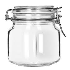 glass jar clamp lid large opening