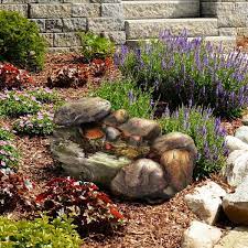 Pure Garden Cascading Stone Outdoor Fountain