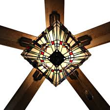 Living up to its name, the carrera grande eco truly fits any great room. 52 5 Blade Led Glass Orson Craftsman Stained Lighted Ceiling Fan River Of Goods Target