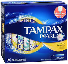 Tampax Pearl Plastic Applicator Tampons Regular Absorbency 36 Ct