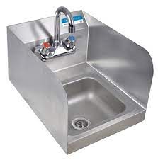 Hand Sink With Side Splashes Faucet