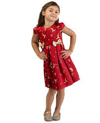 Little Girls Reindeer Jacquard Dress