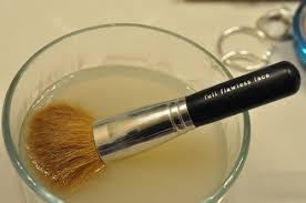 clean makeup brushes with vinegar