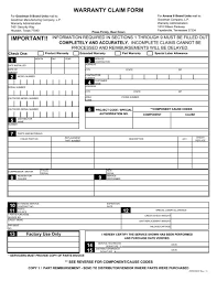 warranty claim form