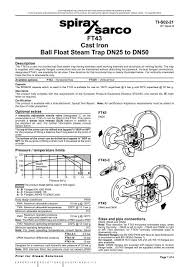 ft43 cast iron ball float steam trap