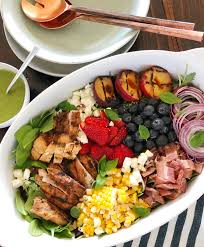 summer grilled cobb salad with basil