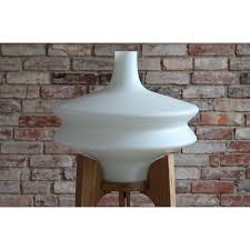 Vintage Floor Lamp In White Glass And
