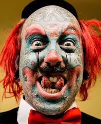 california father tattoos his clown makeup