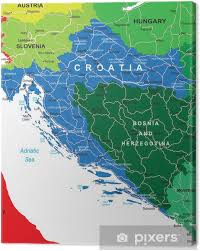 Durant ces 8 jours, le circuit organisé en croatie vous mènera jusqu'aux plus beaux spots touristiques du pays. Tableau Sur Toile Croatie Carte Pixers Nous Vivons Pour Changer