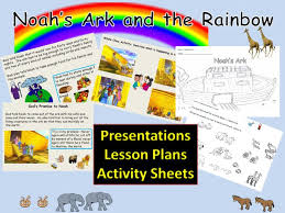 Noahs Ark The Flood Rainbow Symbol Presentations 5 Lesson Plans Worksheets Cut Paste Activity