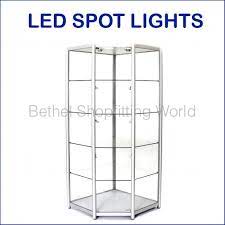 led corner glass display showcases cabinet
