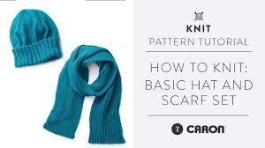 Over 300 free and complete knitting patterns for scarves. How To Knit Basic Hat And Scarf Set Beginner Knitting Pattern Video Tutorial Youtube