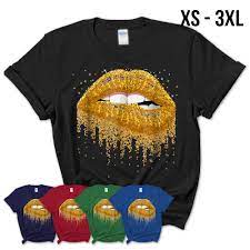 gold glitter sparkle mouth lips t