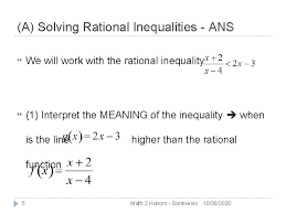 lesson 28 solving rational inequalities