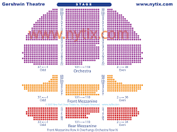 Complete Gershwin Theatre Seat Chart Gershwin Theater New