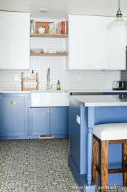 Sitting atop four raised legs, the pieces. Blue White Two Tone Kitchen Reveal Houseful Of Handmade