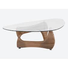 Paco Clear Glass Coffee Table Natral Frame