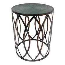 Copper Round Metal Side Table Large